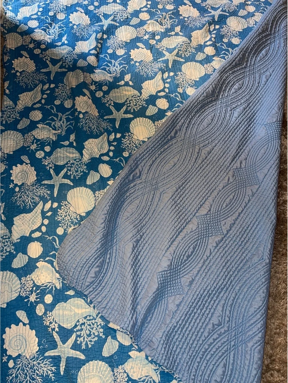 Twin Reversible Coastal Quilt